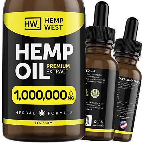 Hemp Oil for Pain, Anxiety Relief - Sleep Support - Organic Extra...