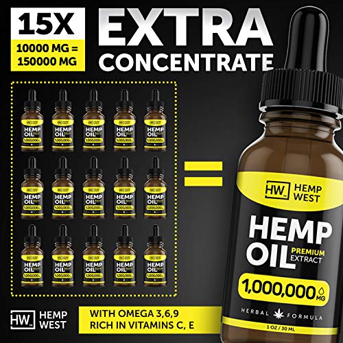 Hemp Oil for Pain, Anxiety Relief - Sleep Support - Organic Extra...