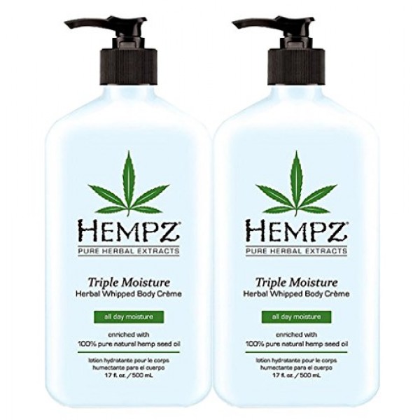 2 BOTTLES OF Hempz Herbal Moisturizer Triple Moisture 17 oz NEW 2014