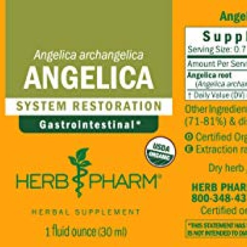 Herb Pharm Certified Organic Angelica Root Liquid Extract for Dig...
