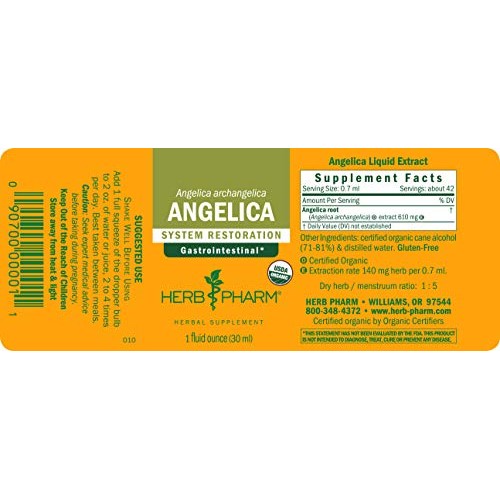 Herb Pharm Certified Organic Angelica Root Liquid Extract for Dig...