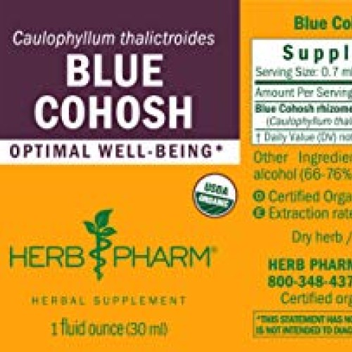 Herb Pharm Certified Organic Blue Cohosh Liquid Extract - 1 Ounce