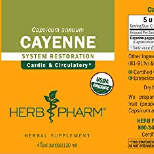 Herb Pharm Certified Organic Cayenne Liquid Extract for Cardiovas...