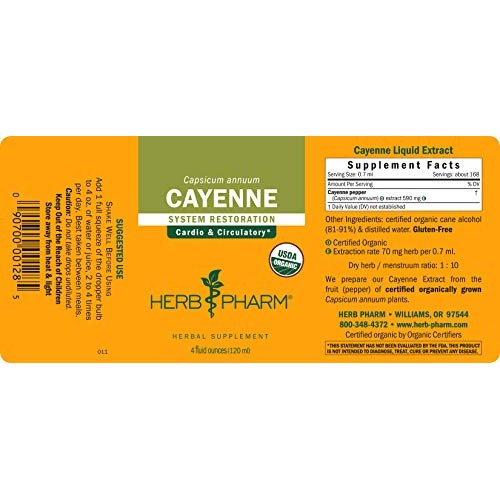 Herb Pharm Certified Organic Cayenne Liquid Extract for Cardiovas...