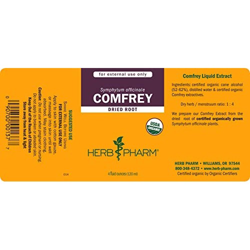 Herb Pharm Certified Organic Comfrey Liquid Extract - 4 Ounce