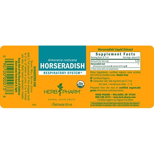 Herb Pharm Certified Organic Horseradish Liquid Extract for Respi...