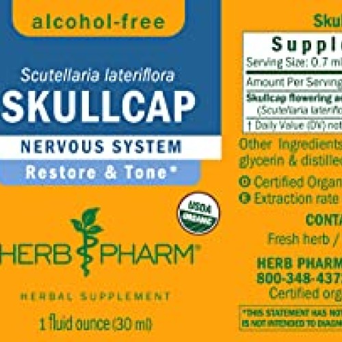 Herb Pharm Certified Organic Skullcap Liquid Extract for Nervous ...