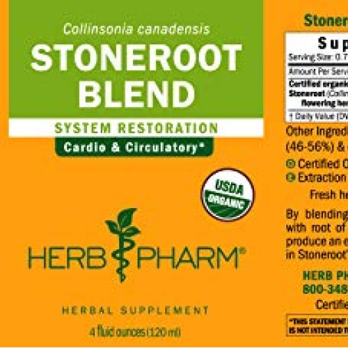 Herb Pharm Certified Organic Stoneroot Blend Liquid Extract for C...
