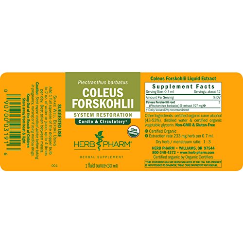 Herb Pharm Coleus Forskohlii Liquid Extract for Heart Health, 1 F...