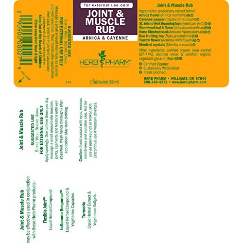 Herb Pharm Joint and Muscle Warming Rub with Cayenne Extract - 1 ...