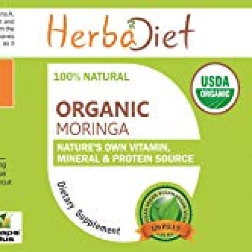 Moringa Oleifera Leaf Powder Tablets - 500mg Certified Organic Pi...