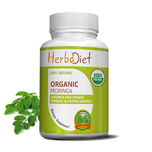 Moringa Oleifera Leaf Powder Tablets - 500mg Certified Organic Pi...