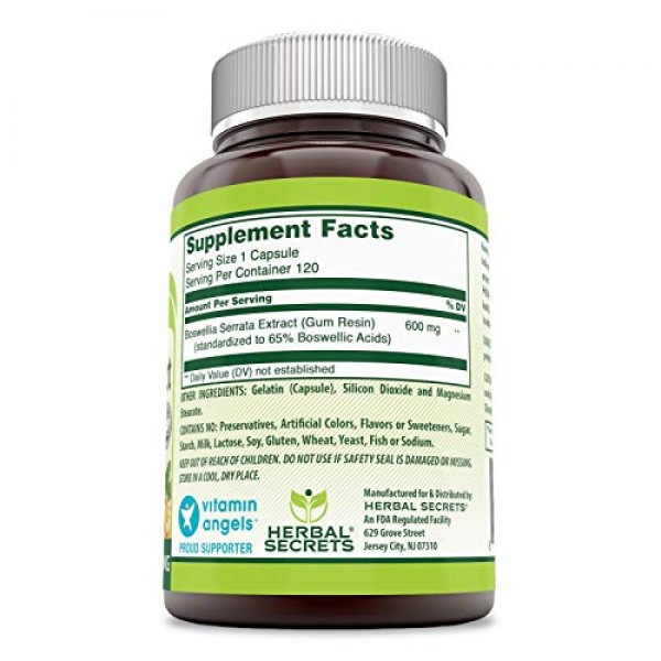 Herbal Secrets Boswellia Serrata Extract 65% Boswellic Acids 60...