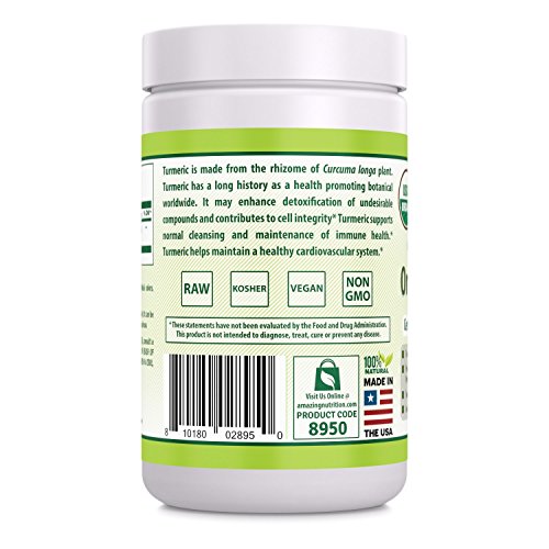 Herbal Secrets USDA Certified Organic Turmeric Powder 16 oz Non-...
