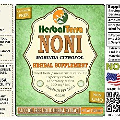 Noni Morinda Citrofol Glycerite, Organic Dried Fruits Alcohol-F...