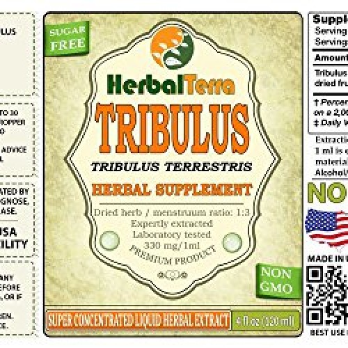 Tribulus Tribulus Terrestris Tincture, Organic Dried Fruits Liq...