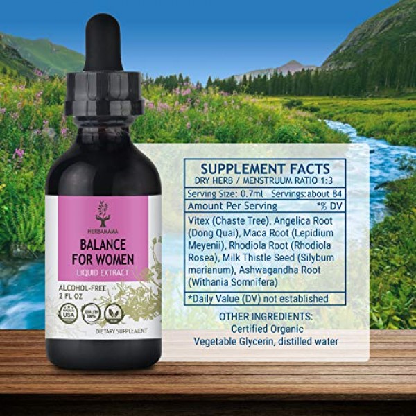 HERBAMAMA Balance for Women Liquid Extract - Organic Natural Supp...