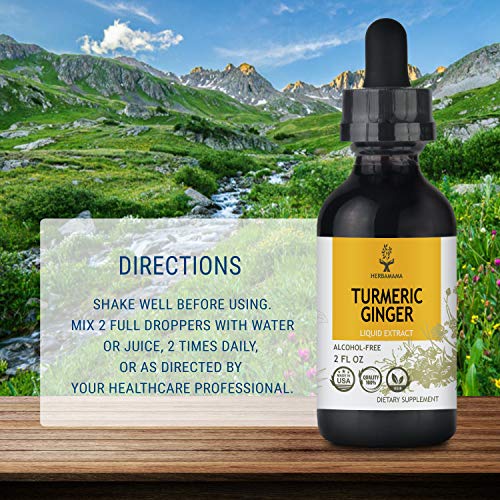 HERBAMAMA Turmeric Ginger Liquid Extract with Black Pepper - Orga...