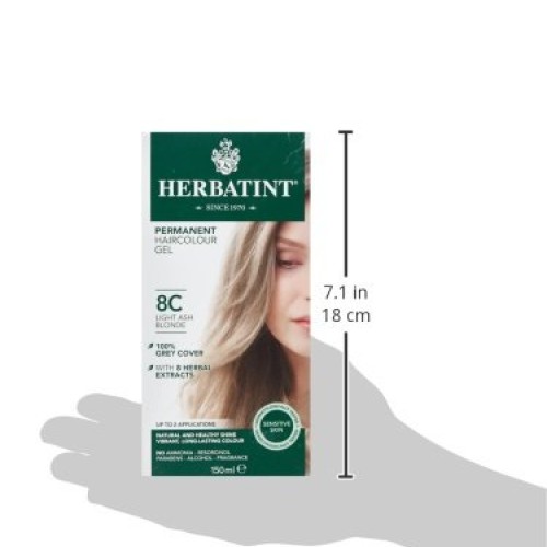 Herbatint 150 ml Number 8C Light Ash Blonde Permanent Herbal Hair...