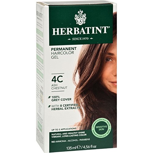 Herbatint 4C Ash Chestnut Permanent Haircolor Pack of 2 Alcohol...