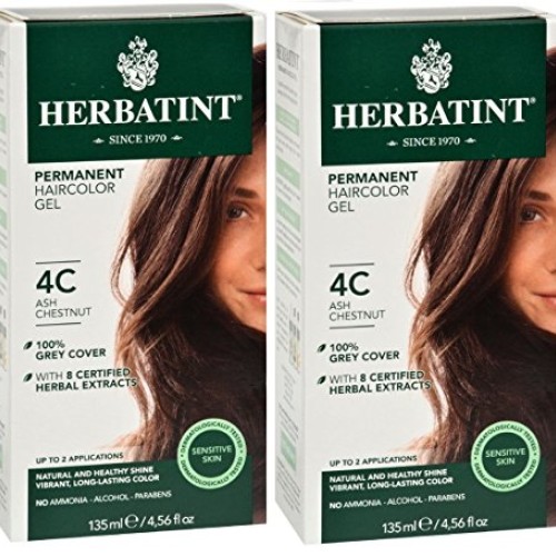 Herbatint 4C Ash Chestnut Permanent Haircolor Pack of 2 Alcohol...