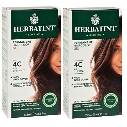 Herbatint 4C Ash Chestnut Permanent Haircolor Pack of 2 Alcohol...