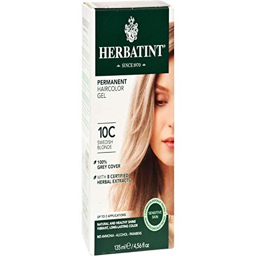 Permanent Herbal Haircolor Gel 10C Swedish Blonde 1 Box