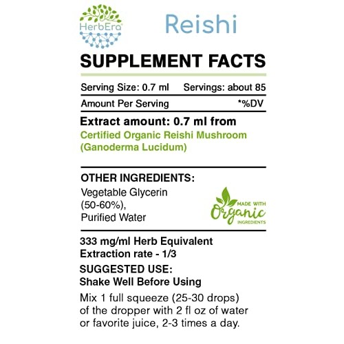 Reishi B60 Alcohol-Free Herbal Extract Tincture, Super-Concentrat...