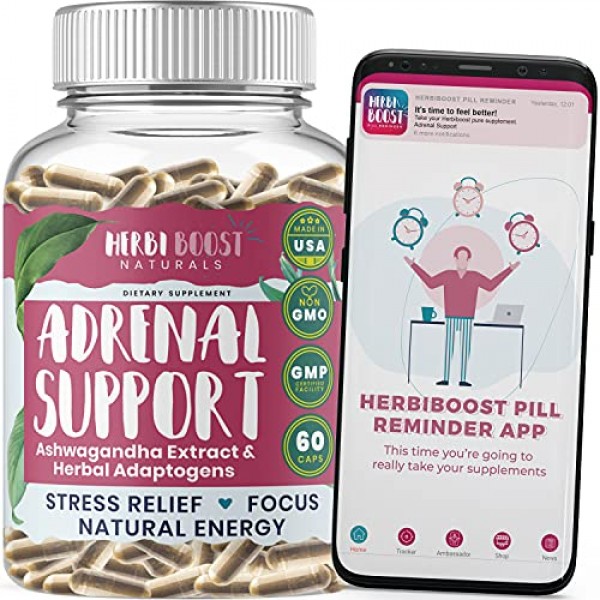 Adrenal Support Supplements & Cortisol Manager 1300mg Natural A...