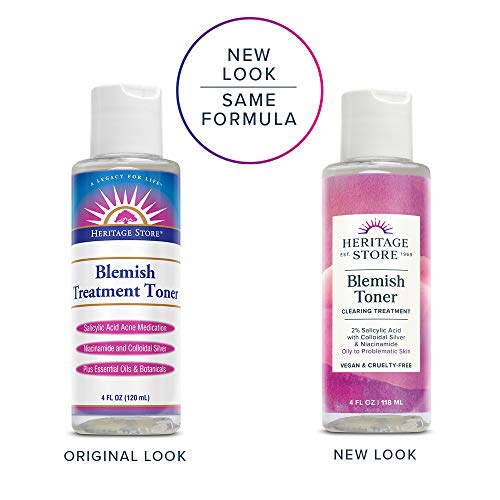 Heritage Store Blemish Toner Acne Treatment | 2% Salicylic Acid, ...