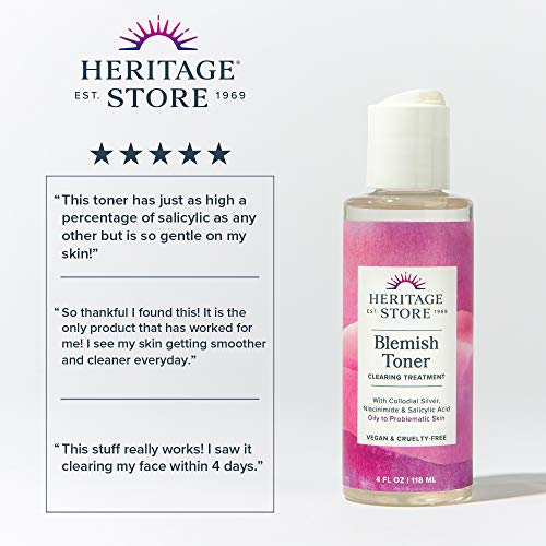Heritage Store Blemish Toner Acne Treatment | 2% Salicylic Acid, ...