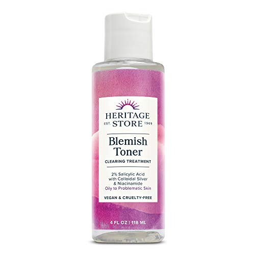 Heritage Store Blemish Toner Acne Treatment | 2% Salicylic Acid, ...