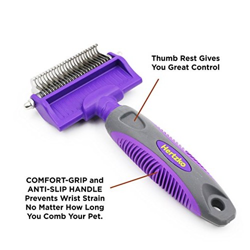 Dematting Comb with Double Sided Professional Rake By Hertzko - S...