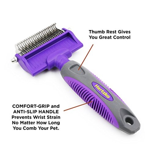 Dematting Comb with Double Sided Professional Rake By Hertzko - S...