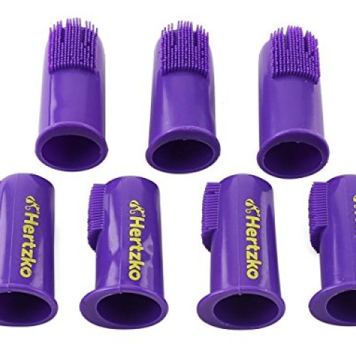 Dogs and Cat Finger Tooth Brush by Hertzko – Pk Includes 7 Finger...