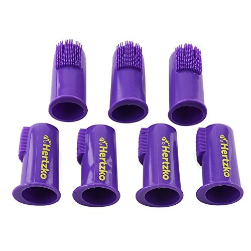 Dogs and Cat Finger Tooth Brush by Hertzko – Pk Includes 7 Finger...