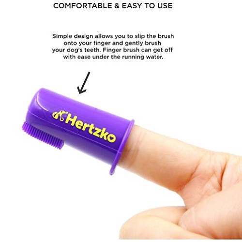 Dogs and Cat Finger Tooth Brush by Hertzko – Pk Includes 7 Finger...