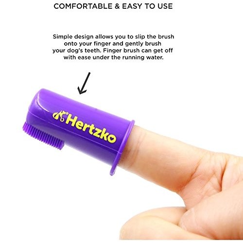 Dogs and Cat Finger Tooth Brush by Hertzko – Pk Includes 7 Finger...
