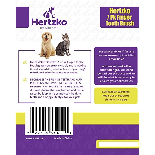 Dogs and Cat Finger Tooth Brush by Hertzko – Pk Includes 7 Finger...