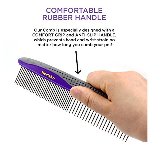 HERTZKO 2 Pack Pet Combs Small & Large Comb Included for Both Sma...