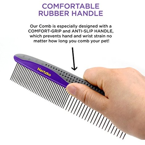 HERTZKO 2 Pack Pet Combs Small & Large Comb Included for Both Sma...