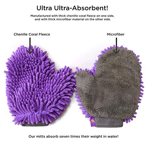 HERTZKO 2 Pack Pet Drying Towel Mitt Ultra Absorbent - Great for ...