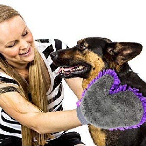 HERTZKO 2 Pack Pet Drying Towel Mitt Ultra Absorbent - Great for ...