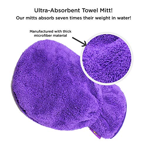 HERTZKO 2 Pack Pet Towel Glove - Ultra Absorbent Microfiber Mater...