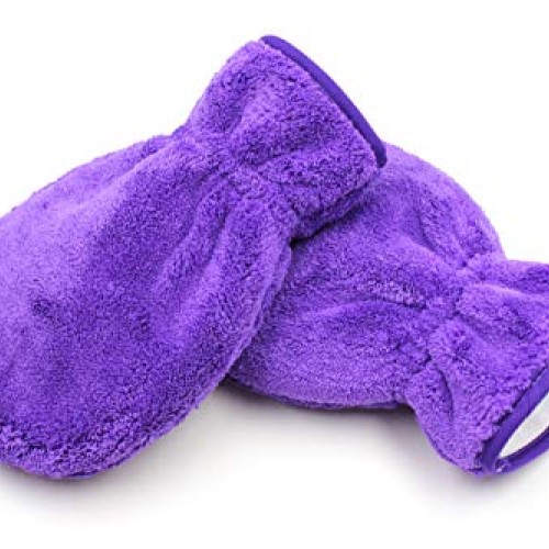 HERTZKO 2 Pack Pet Towel Glove - Ultra Absorbent Microfiber Mater...