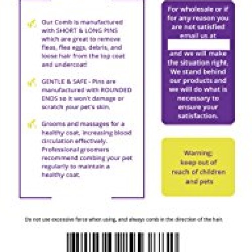 HERTZKO Long and Short Teeth Comb Grooms Your Pet’s Top Coat and ...