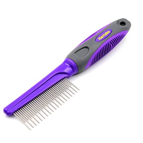 HERTZKO Long and Short Teeth Comb Grooms Your Pet’s Top Coat and ...