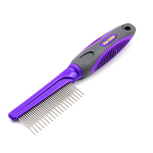 HERTZKO Long and Short Teeth Comb Grooms Your Pet’s Top Coat and ...