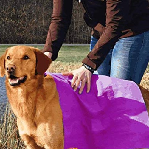HERTZKO Microfiber Pet Bath Towel, Ultra-Absorbent & Machine Wash...