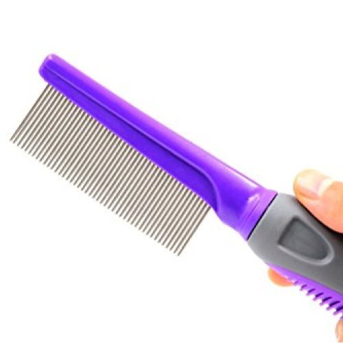 HERTZKO Pet Comb Dog and Cat Stainless Steel Grooming Comb - Remo...
